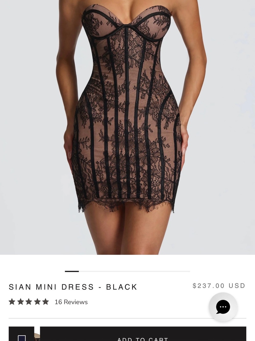 Black Lace Bustier Mini Dress